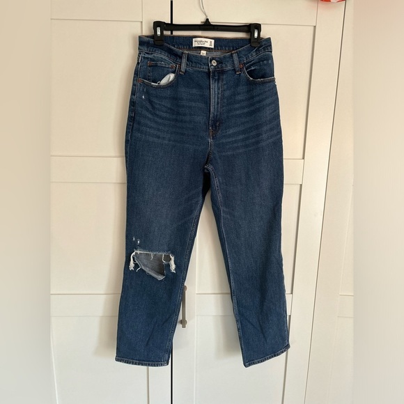 Abercrombie & Fitch ankle straight high rise women's size 10 long curve love - Picture 1 of 4